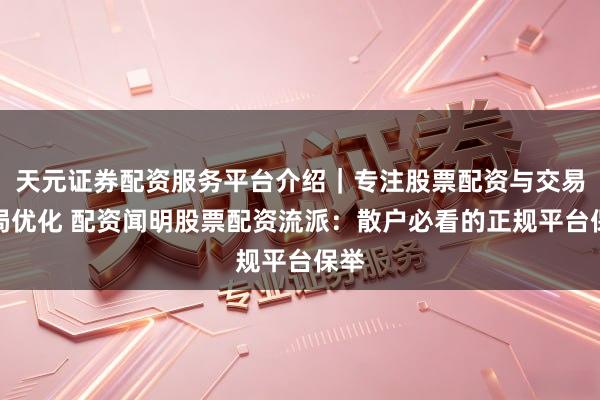 天元证券配资服务平台介绍｜专注股票配资与交易布局优化 配资闻明股票配资流派：散户必看的正规平台保举